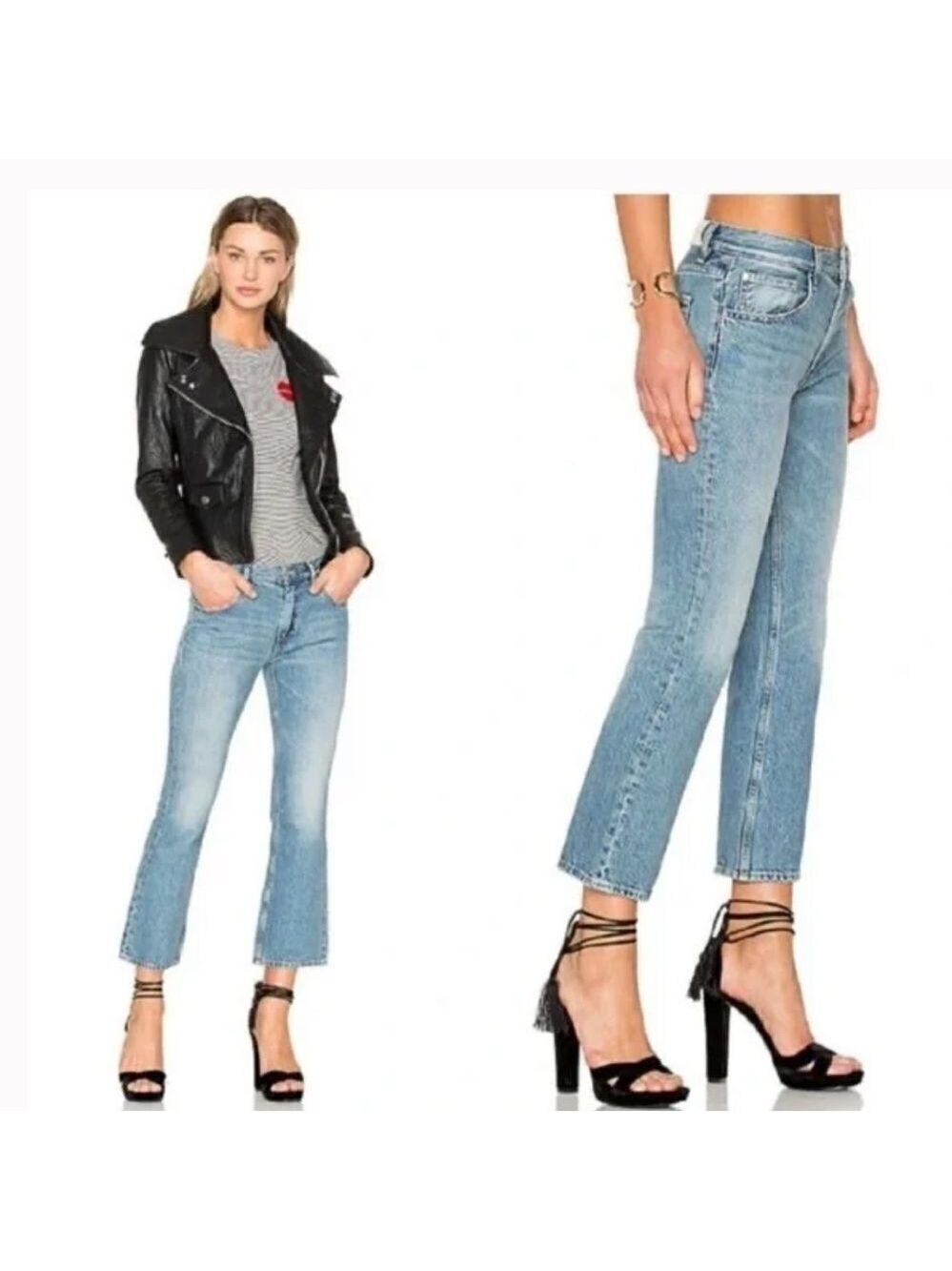 IRO Fitte Freya Cropped Flare Denim Jeans Sz 27